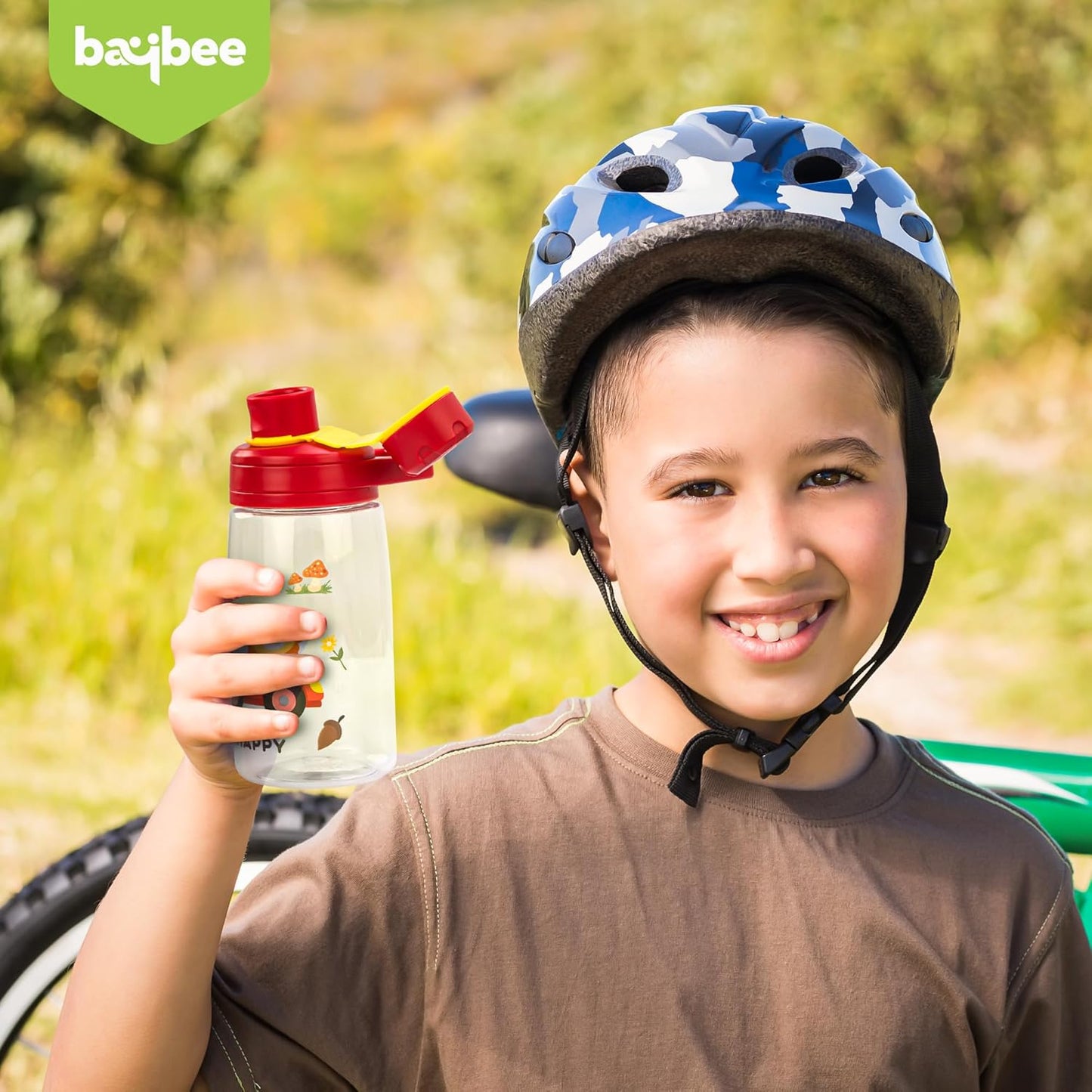 BAYBEE Joy Baby Sipper Water Bottle for Kids | Spill-Proof & BPA Free Safe Sippy Water Bottle 480ml for Kids 6+ Months | Drinking Training Sipper Bottle for School Kids & Toddlers, Boys Girls (Red)
