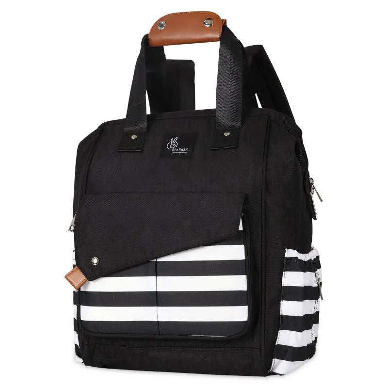 R For Rabbit Caramello Delight Smart Diaper Backpack Bag, Black Stripes