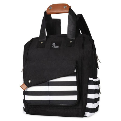 R For Rabbit Caramello Delight Smart Diaper Backpack Bag, Black Stripes