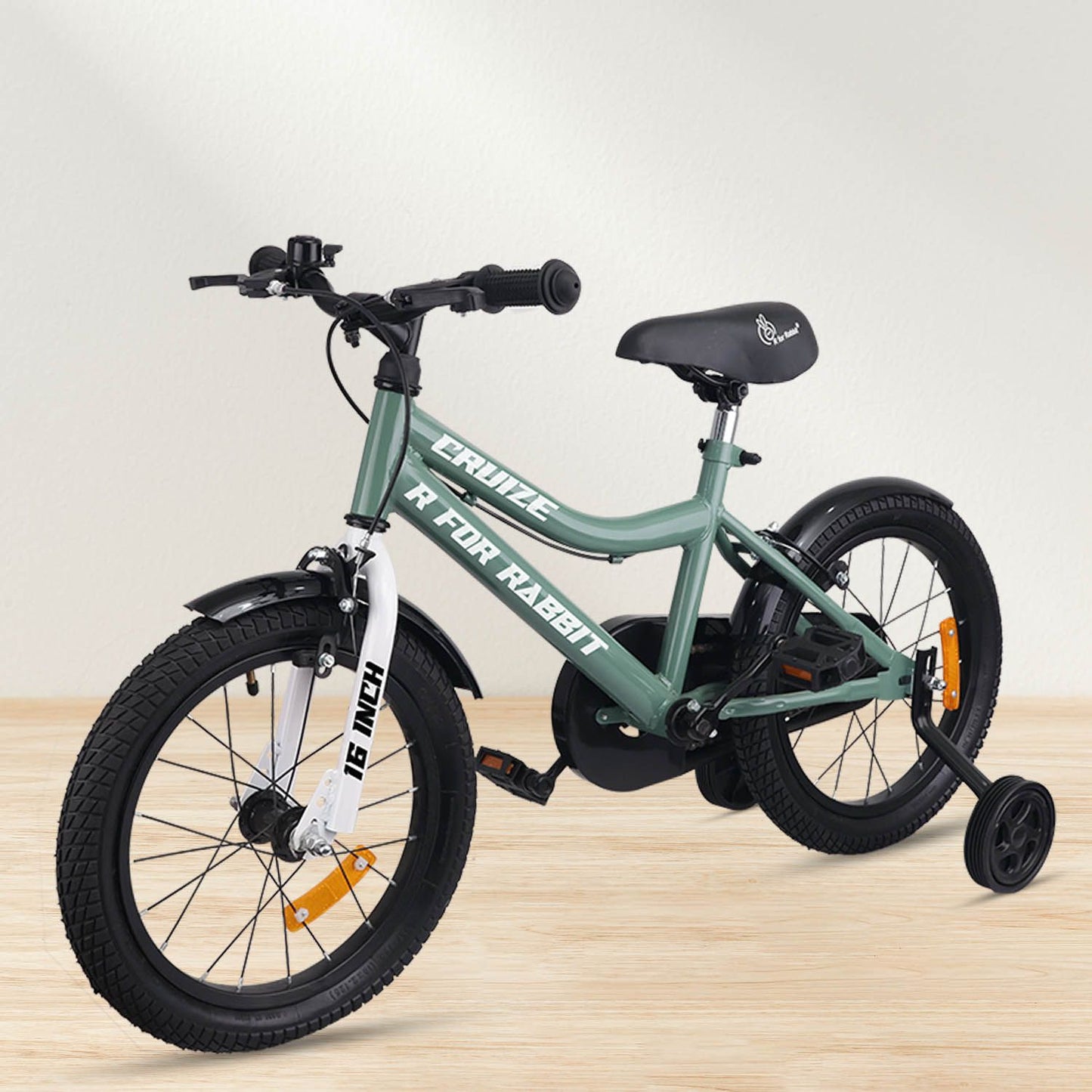 R for Rabbit Cruize Bicycle For Kids 16 Inch 90% Plug N Play Installation Olive Green