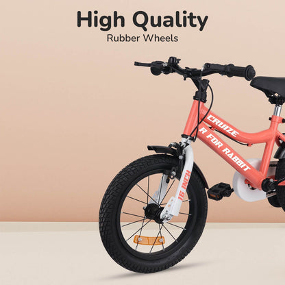 R for Rabbit Cruize Bicycle For Kids 16 Inch 90% Plug N Play Installation Peach