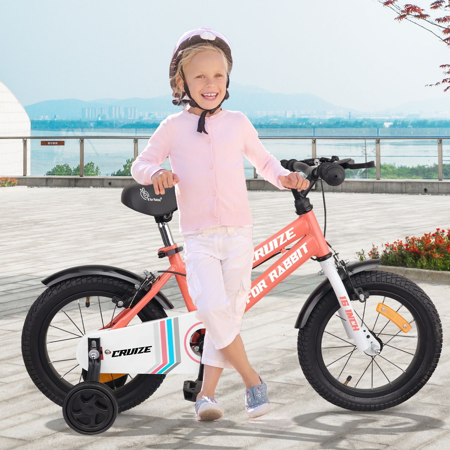 R for Rabbit Cruize Bicycle For Kids 16 Inch 90% Plug N Play Installation Peach