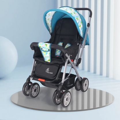 R For Rabbit Lollipop Lite Stroller - Travel Friendly, Easy To Fold, Reversible Handle, Wheel Lock, Adjustable Leg Rest, Blue Abstract