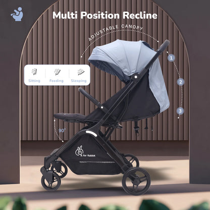 R For Rabbit Street Smart Ace Auto Fold Kids Stroller, Blue Black