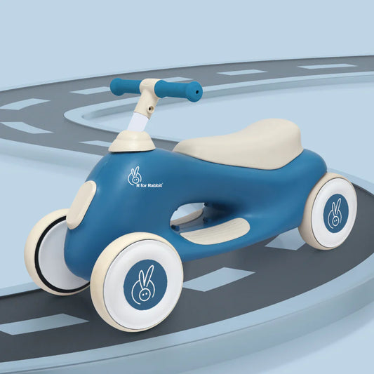 R For Rabbit Speedster Zoomy Push Ride On Car for Kids, Blue Grey