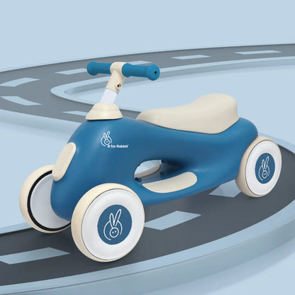 R For Rabbit Speedster Zoomy Push Ride On Car for Kids, Blue Grey