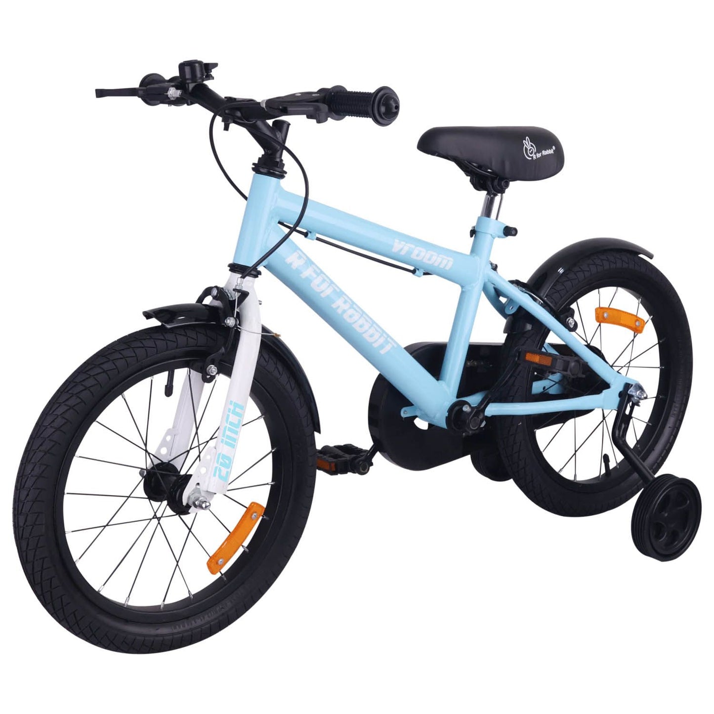 R for Rabbit Vroom Bicycle For Kids 20 Inch With 90% Plug And Play For Ease Of Installation, Wide Training Wheels, Adjustable Seat, 7-10yrs, Upto 50kgs Lake Blue