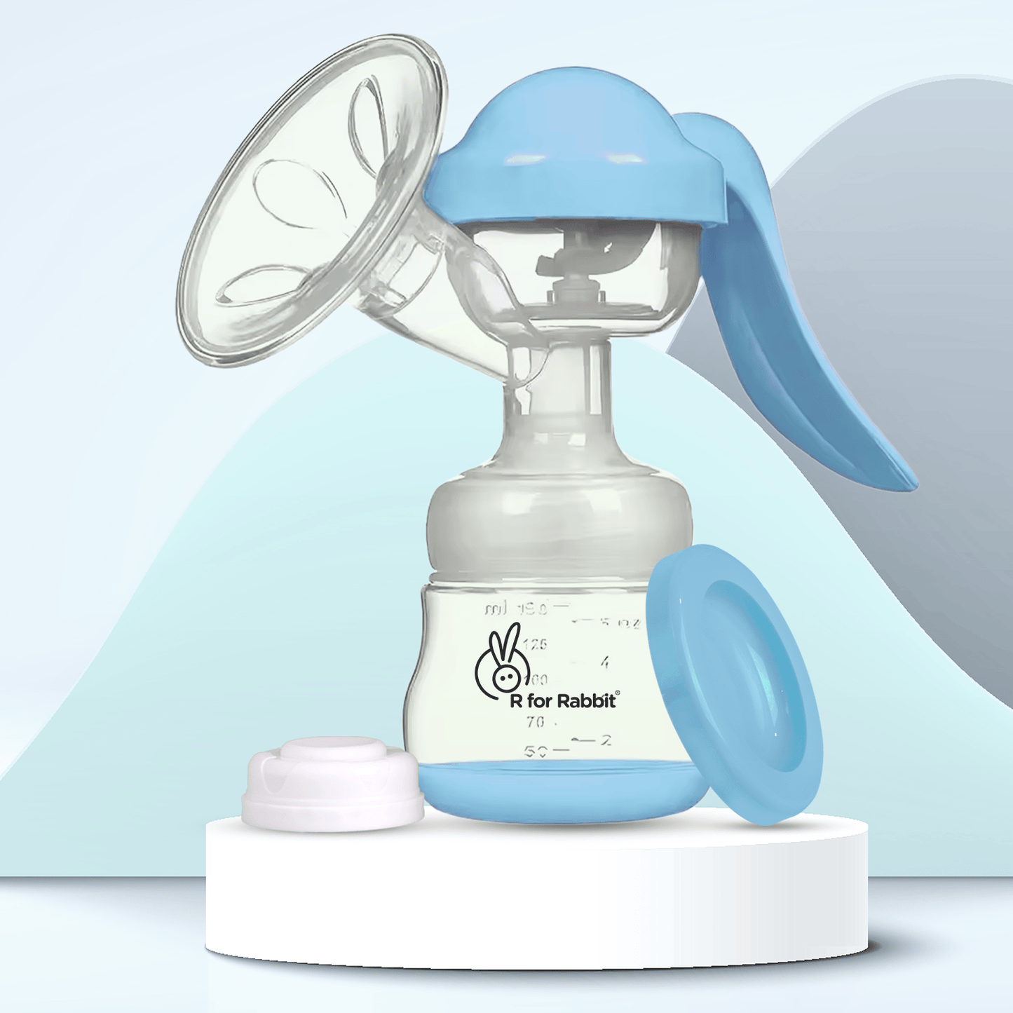 R for Rabbit First Feed Cozy Manual Feeding Breast Pump With 2 Suction Level Adjustment Blue