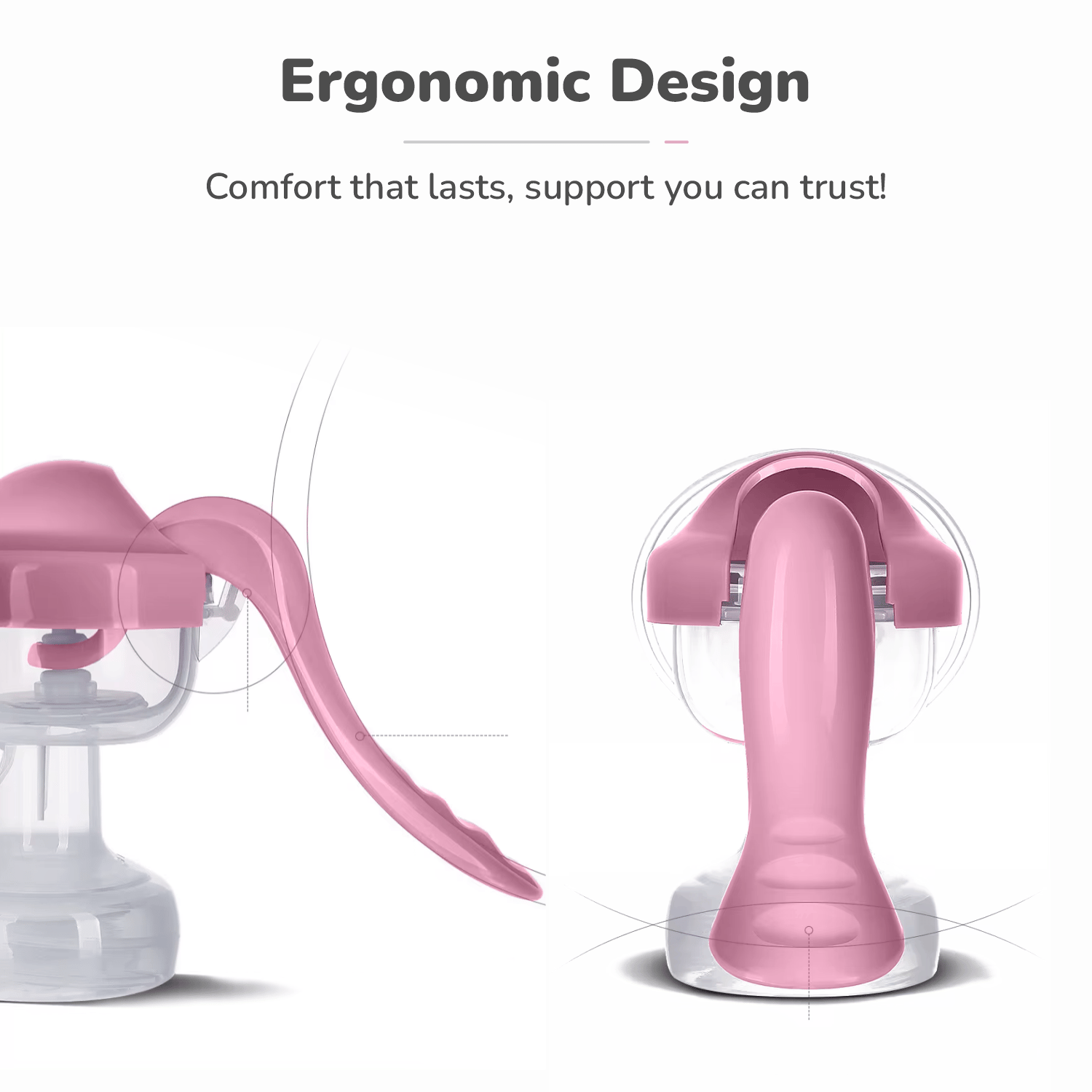 R for Rabbit First Feed Cozy Manual Feeding Breast Pump With 2 Suction Level Adjustment Pink
