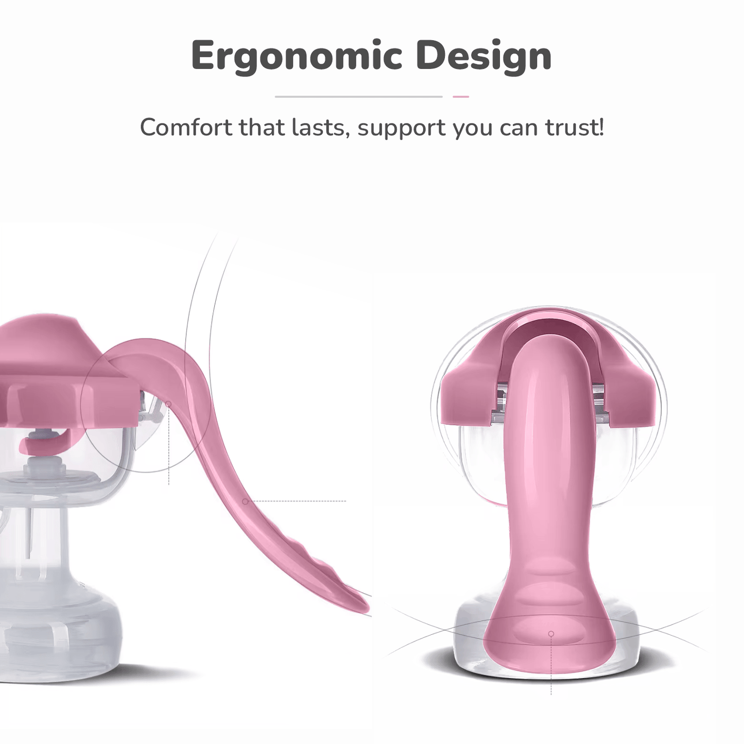 R for Rabbit First Feed Cozy Manual Feeding Breast Pump With 2 Suction Level Adjustment Pink