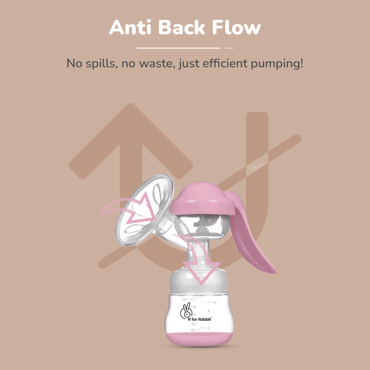 R for Rabbit First Feed Cozy Manual Feeding Breast Pump With 2 Suction Level Adjustment Pink