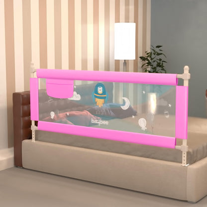BAYBEE Baby Bed Rails Guard Barrier for Baby Kids Safety -  Foldable Bed Rail Falling Protector Fence with 7 Adjustable Height (150x63 cm -Pink ) - (Color & Design May Vary)