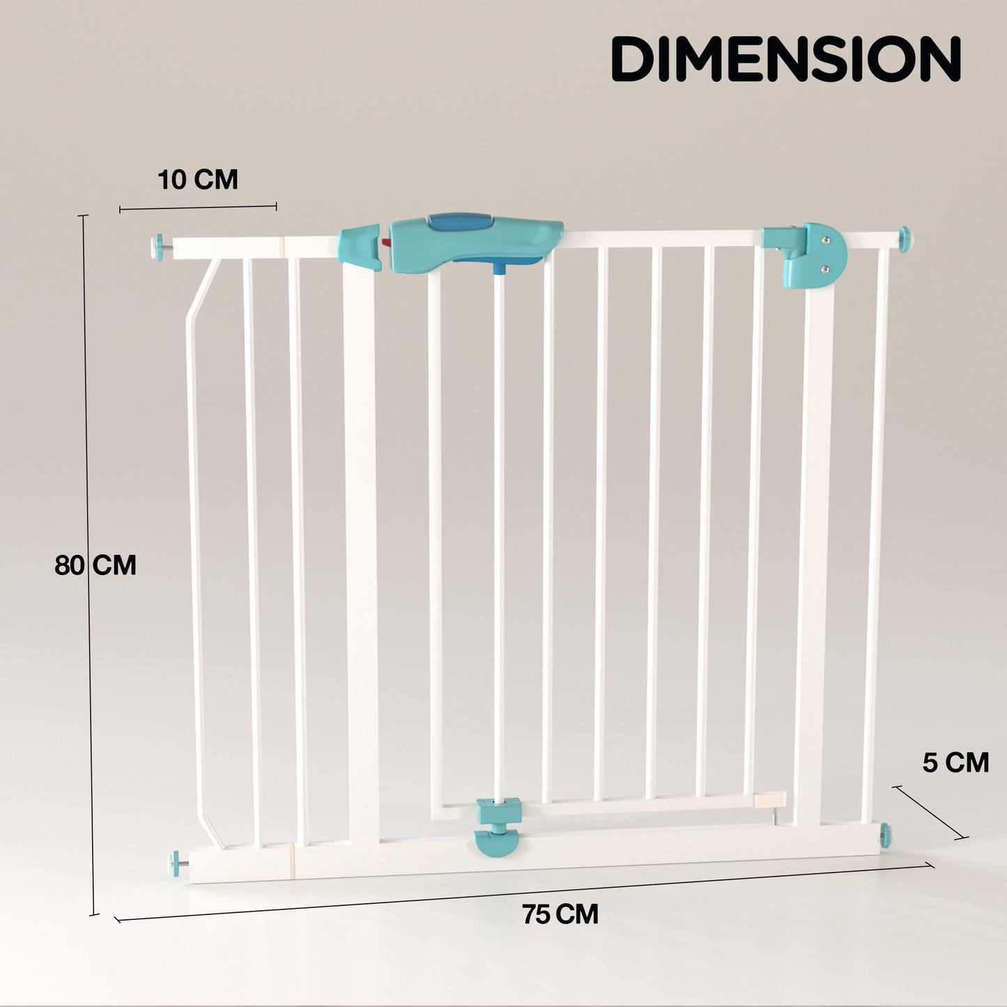 Baybee Auto Close Baby Safety Gate, Durable Staircase Kids Safety Baby Fence Dog Gate Barrier with Easy Walk Child Gate | Baby Gate for Home, Doorways, Stairs | Safety Gate for Kids (Green+10Cm)