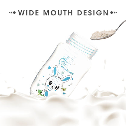 R for Rabbit Bunny Baby Spout Sippy Cup 240ML With Soft Silicon Spout For Baby 6 Months+ Blue