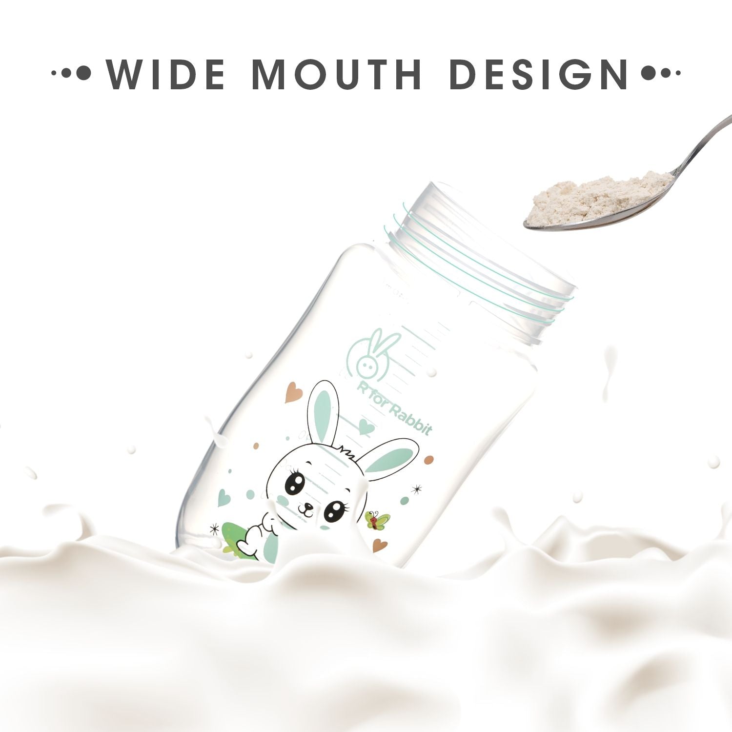 R for Rabbit Bunny Baby Spout Sippy Cup 240ML With Soft Silicon Spout For Baby 6 Months+ Green