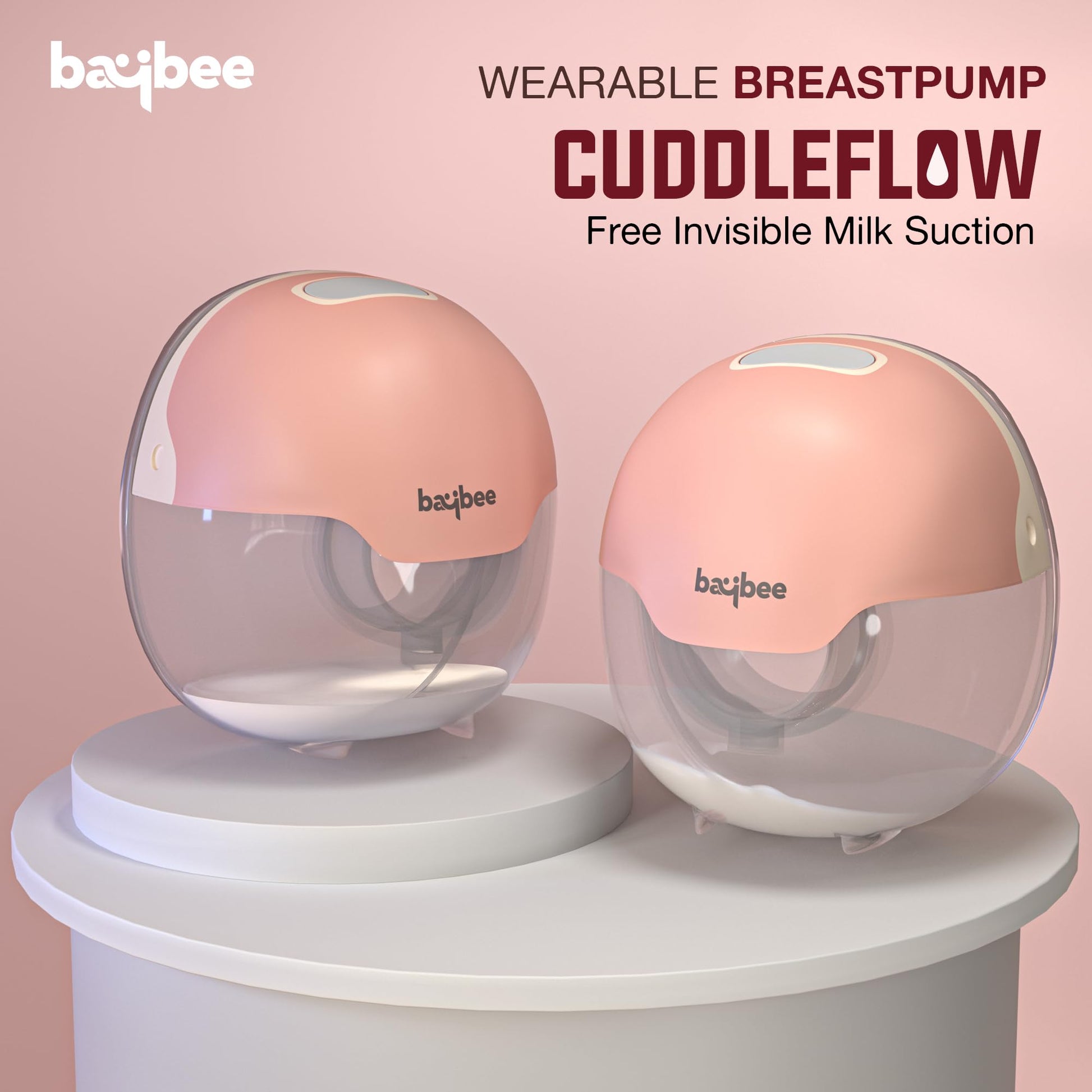 Baybee Double Wearable Electric Breast Pump For Mothers | Automatic Breast Pump Electrical with 3 Modes & 15 Suction Levels | Hands Free Pumping Machine with Premium Carry Case & LED Display | Portable Breast Milk Pump for Mothers with Massage Mode