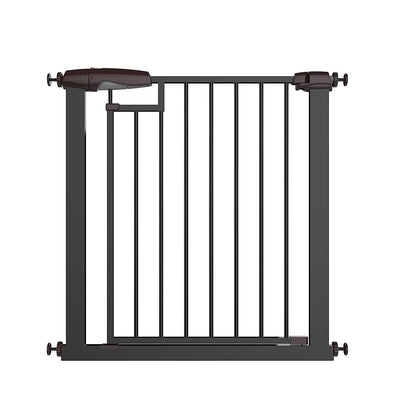 Baybee Auto Close Safety Gate Extension Toddlers Gate for Stairs Easy Install Pressure/Hardware Mounted Dog Fence for House Auto Closed Walk-Thru Pet Gate for Doorways | Black (75-85+10 cm)