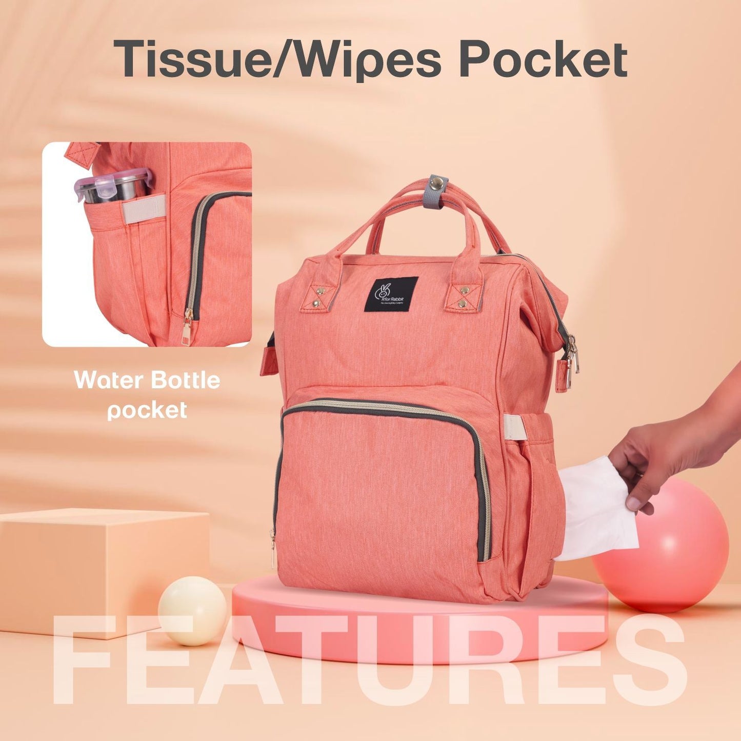 R for Rabbit Caramello Diaper Bag Smart And Fashionable Diaper Bag For Moms Pink