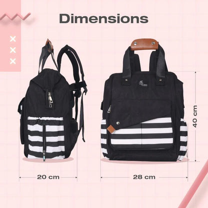 R For Rabbit Caramello Delight Smart Diaper Backpack Bag, Black Stripes