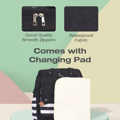R For Rabbit Caramello Delight Smart Diaper Backpack Bag, Black Stripes