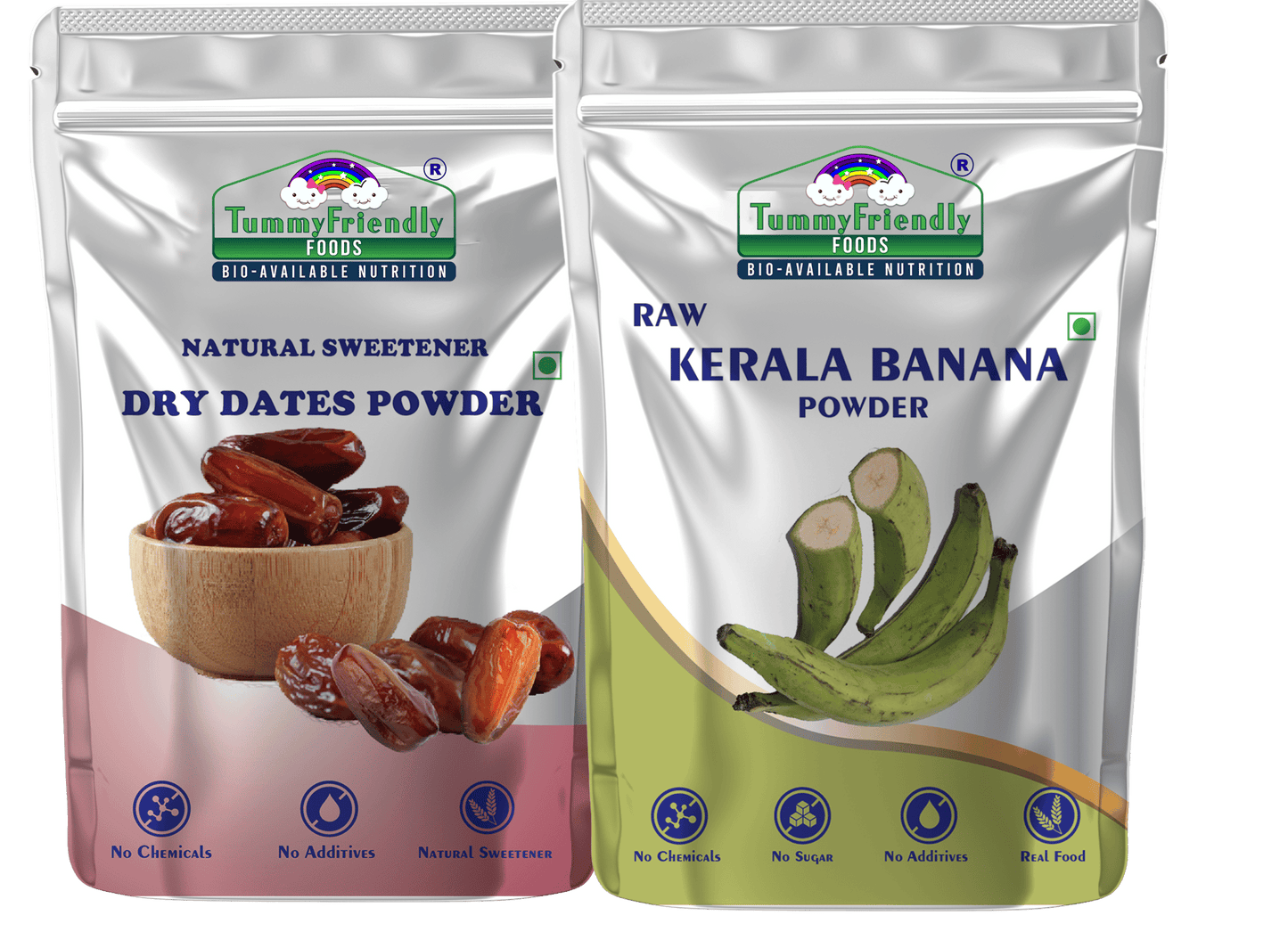 Tummy Friendly Foods Dry Dates Powder and Raw Kerala Banana Powder Cereal (200 g, Pack of 2)