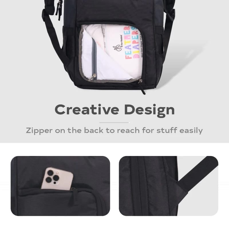 Caramello Dino Diaper Bag For Mother With 11 Pockets Biege