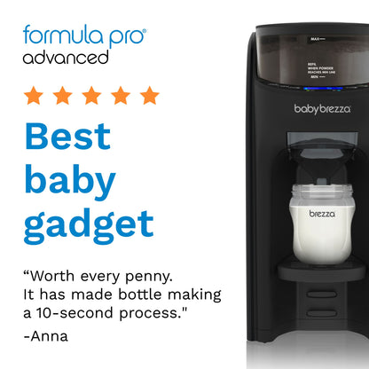 Baby Brezza New and Improved Formula Pro Advanced Formula Dispenser Machine - Automatically Mix a Warm Formula Bottle Instantly - Easily Make Bottle with Automatic Powder Blending, Charcoal
