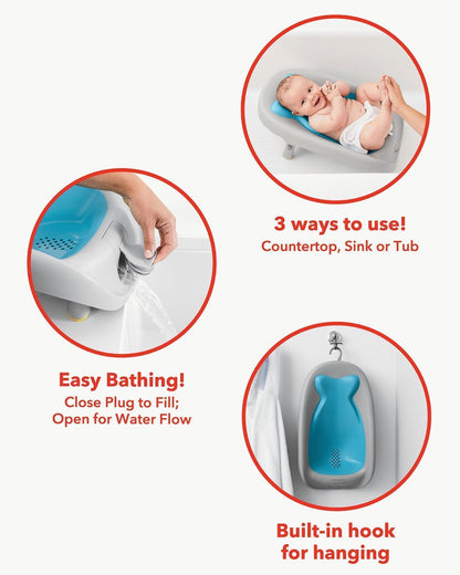 Skip Hop Moby Recline & Rinse Bather,Pack of 1,Blue