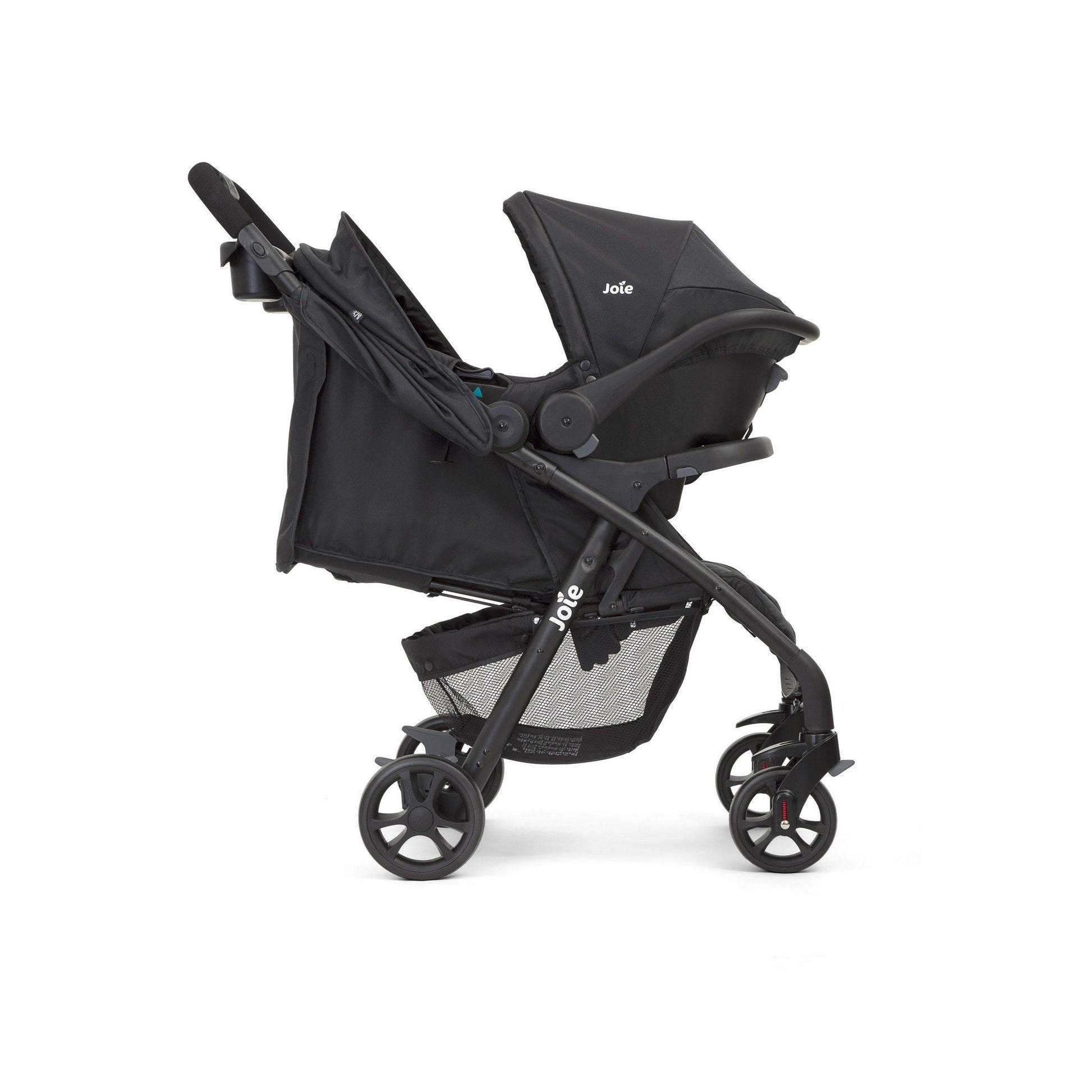 Joie muze lx Travel System, Includes juva Infant Carrier, SoftTouch 5-Point Harness, Lie-Flat Recline, UPF 50+ Canopy, All-Wheel Suspension, One Hand Fold Stroller, Usage from 0+ to 3 Years (15kg).
