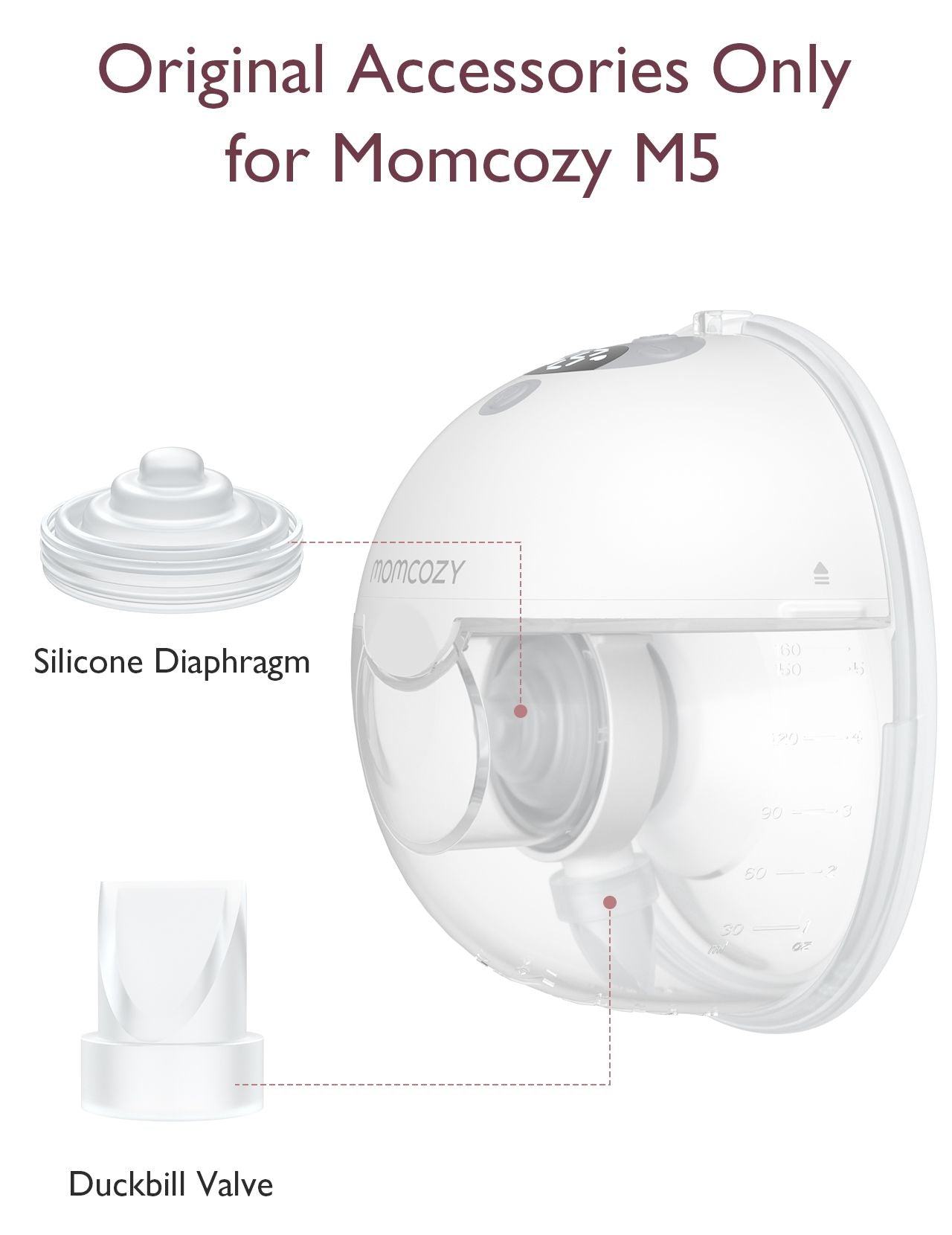 Momcozy Breastfeeding Access Duckbill Valve  for M5*4 Transparent