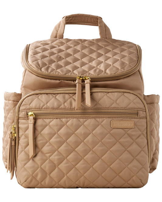 Skip Hop Forma Diaper Backpack - Maternity Bag for Newborn Baby, Multiple Pocket with Insulated Bottle Pockets & Multi Compartments Diaper Bag for Mothers for Travel - Camel
