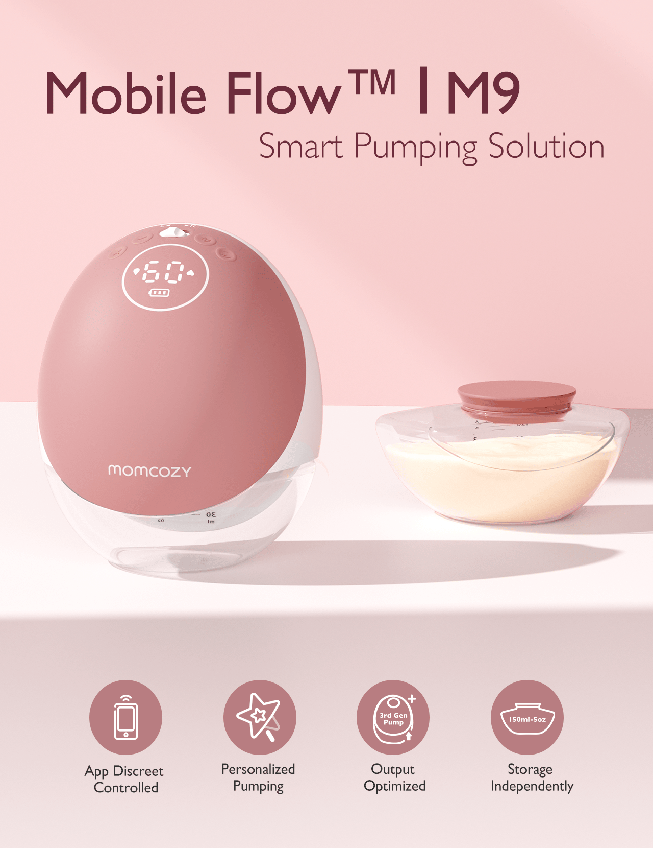 Momcozy Breast Pump M9 Single Cozy Red