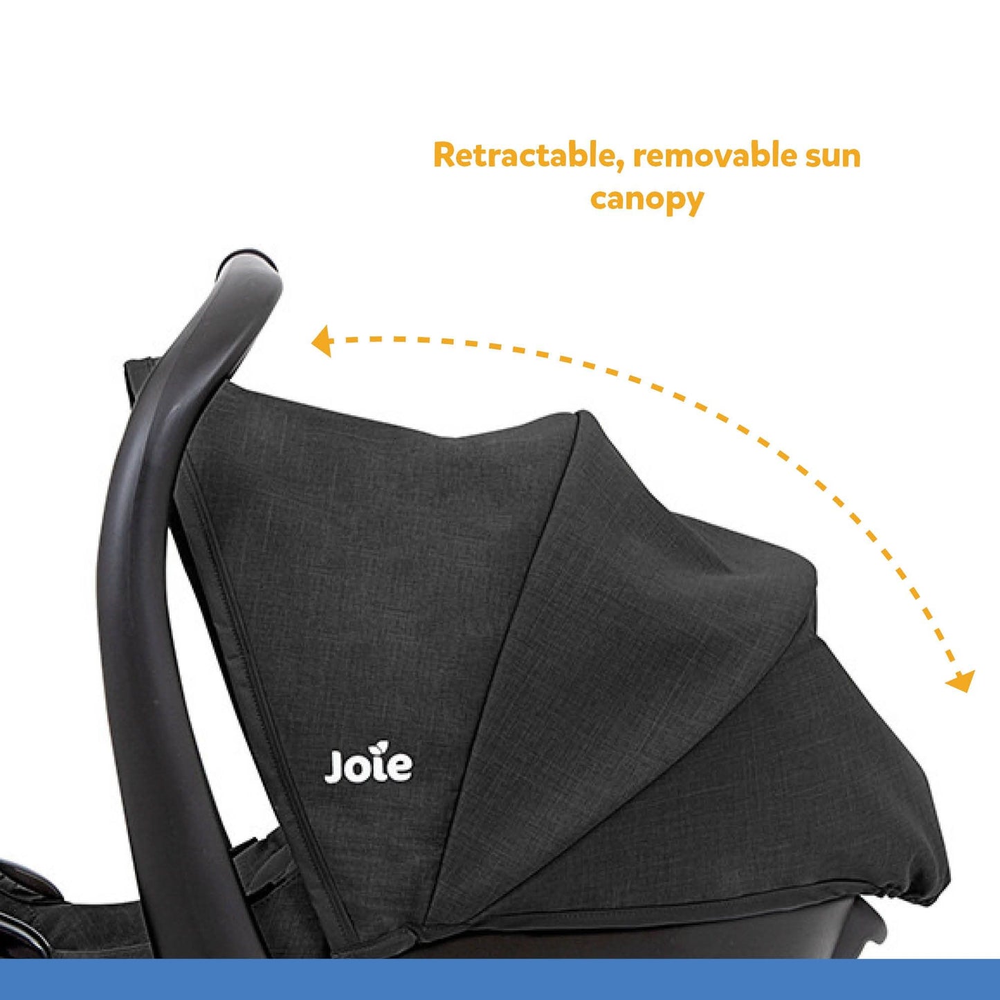Joie GEMM Infant Car Seat - Carry Cot for Newborn Baby with Canopy (Rearward Facing, Group 0+, 0-13 kg), Shale (C0911AGSHA000)