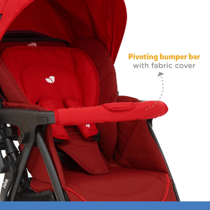 Joie Mirus Lightweight Baby Stroller - Pram with Reversible Handle, Hand Brake and One-Hand Fold, Buggy for Kids 0-2 Years (Upto 17.5 Kg) Lychee