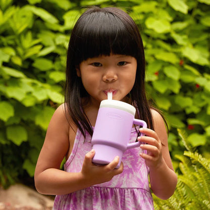 Infantino My 1st Tumbler – Adorable Miniature Tumbler with Leak-Resistant Straw and Toddler-Friendly Handle, Encourages Hydration, Easy to Clean, (266 ml), Lilac