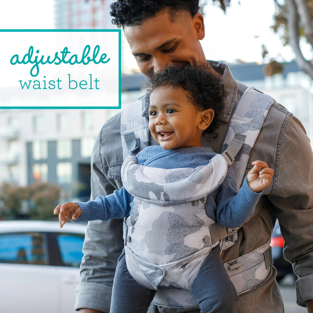Infantino Flip 4-in-1 Convertible Carrier with Adjustable Ergonomic seat, Head Support, Shoulder Straps, and Waist Belt, 4 Ways to Carry, Can Carry (3.6-14.5 Kgs), Camo