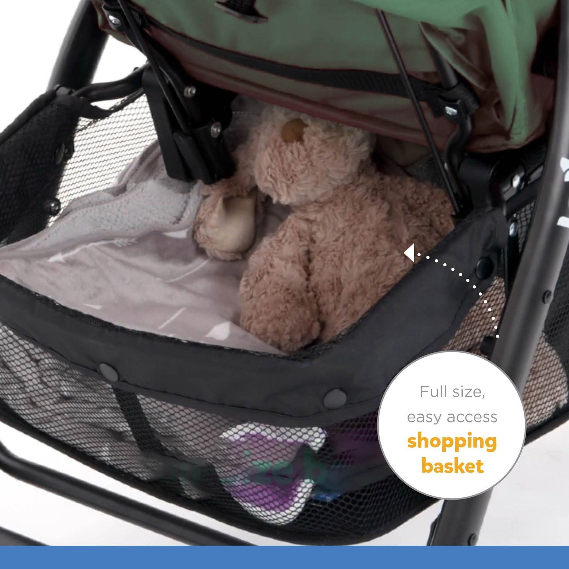 Joie Muze Lx One Hand Fold Stroller with Flat Reclining Seat (Birth to 17.5Kg), Laurel, 1 Count (Pack of 1), Green