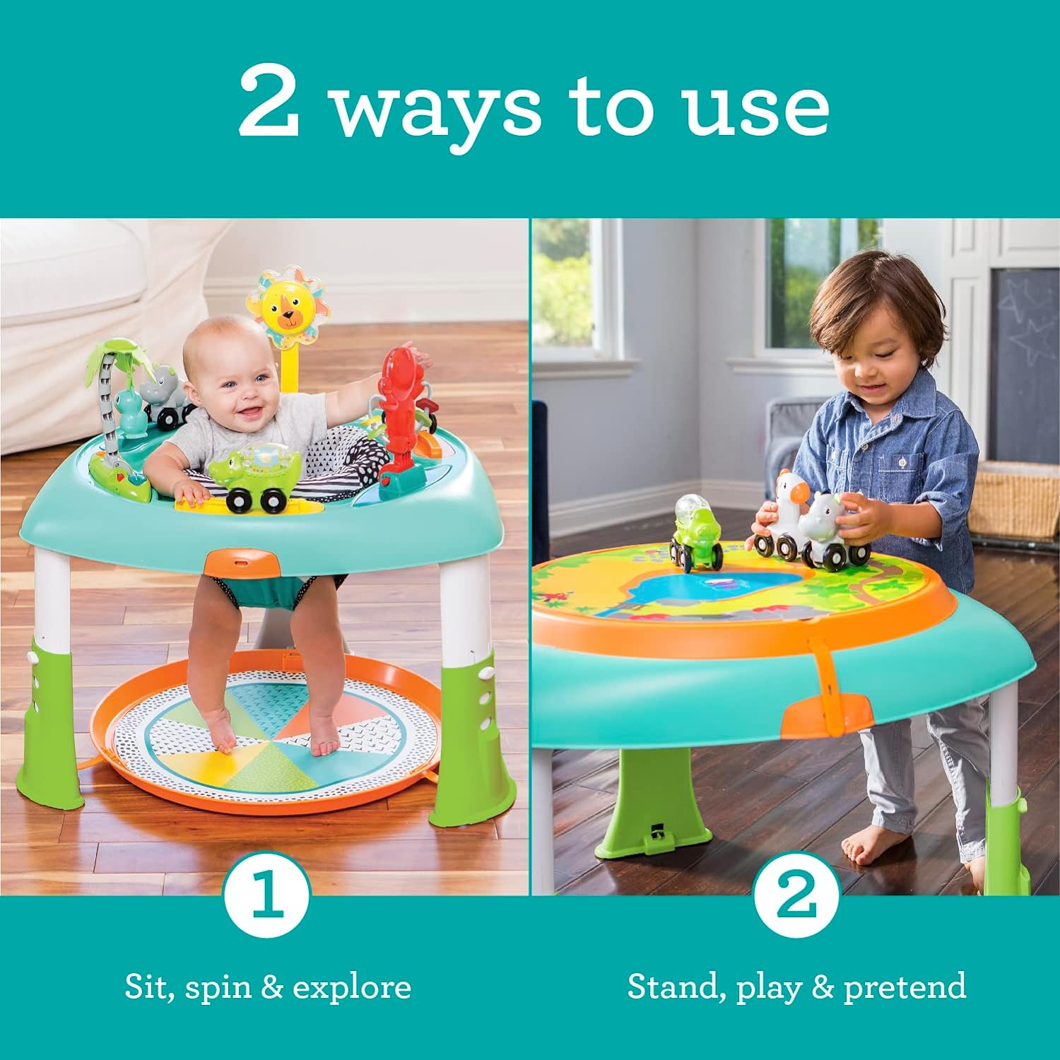 Infantino 2-in-1 Sit, Spin & Stand Entertainer & Activity Table for Kids