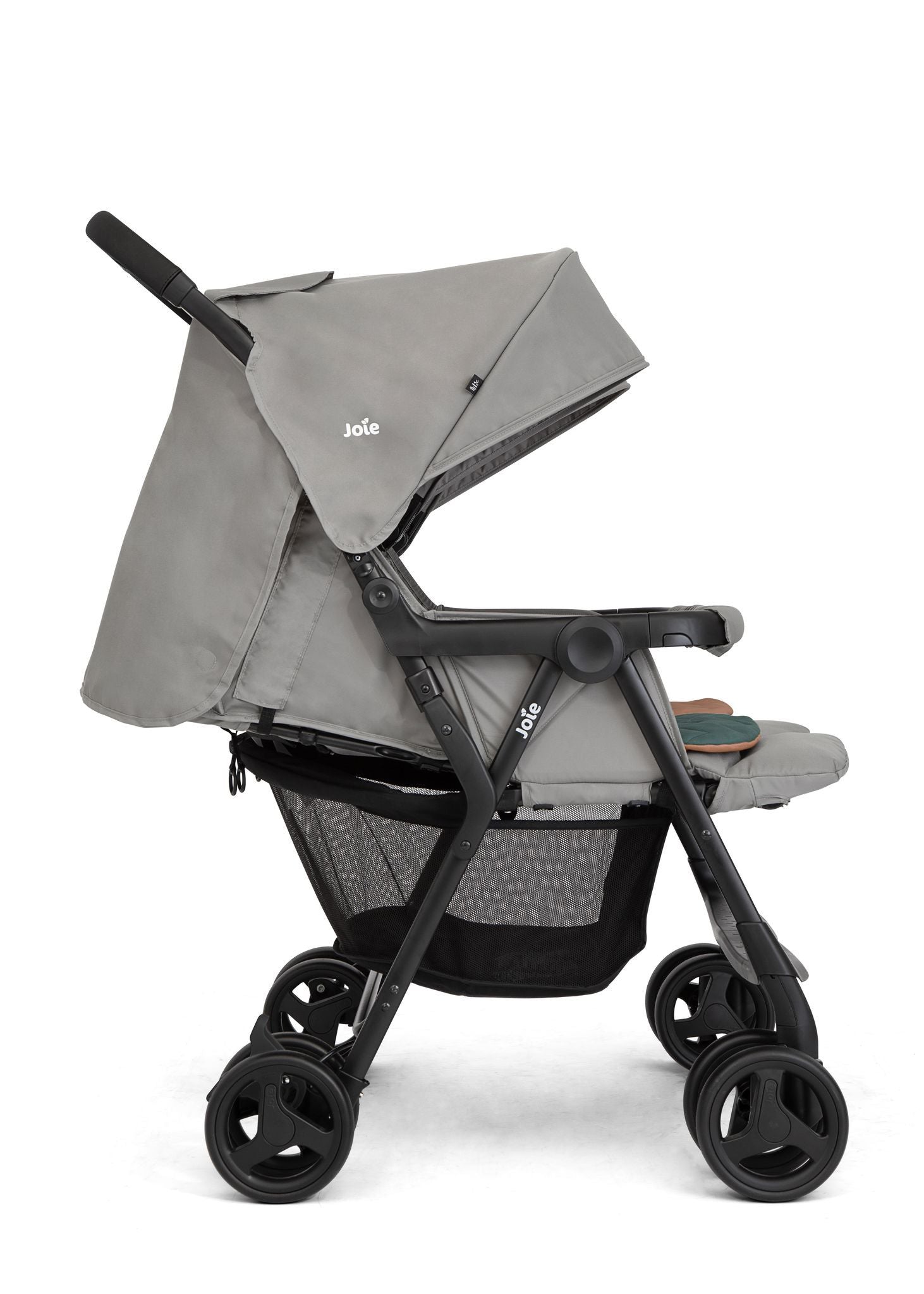 Joie Aire Twin Lightweight Double Stroller, Suitable from Birth to 15 kg, Independent Forward Facing Seats, SoftTouch 5-Point Harness, Lie-Flat Recline, UPF 50+ Canopies, All-Wheel Suspension, Reversible Seat Liners, Quick One-Handed Fold