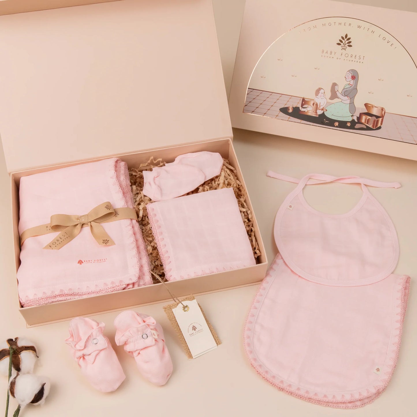 Komal Aavran Baby Swaddles Baby Pink