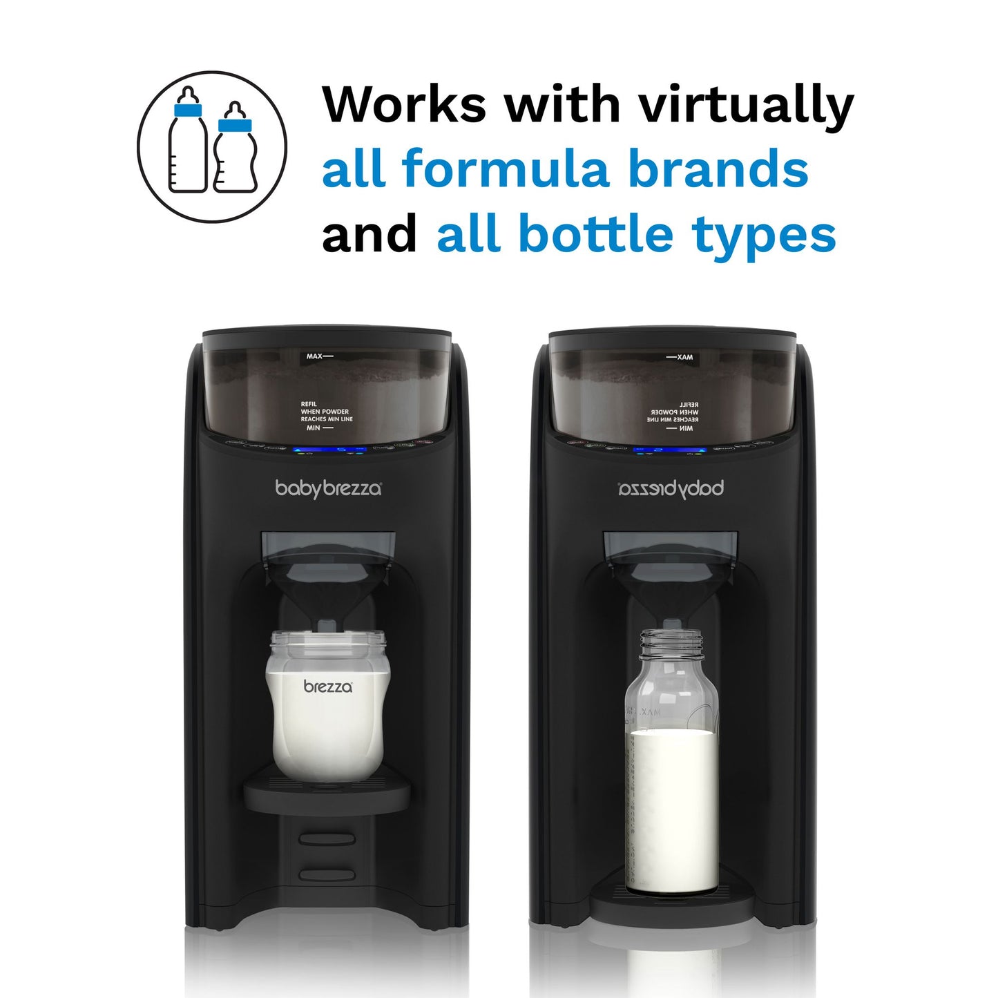 Baby Brezza New and Improved Formula Pro Advanced Formula Dispenser Machine - Automatically Mix a Warm Formula Bottle Instantly - Easily Make Bottle with Automatic Powder Blending, Charcoal