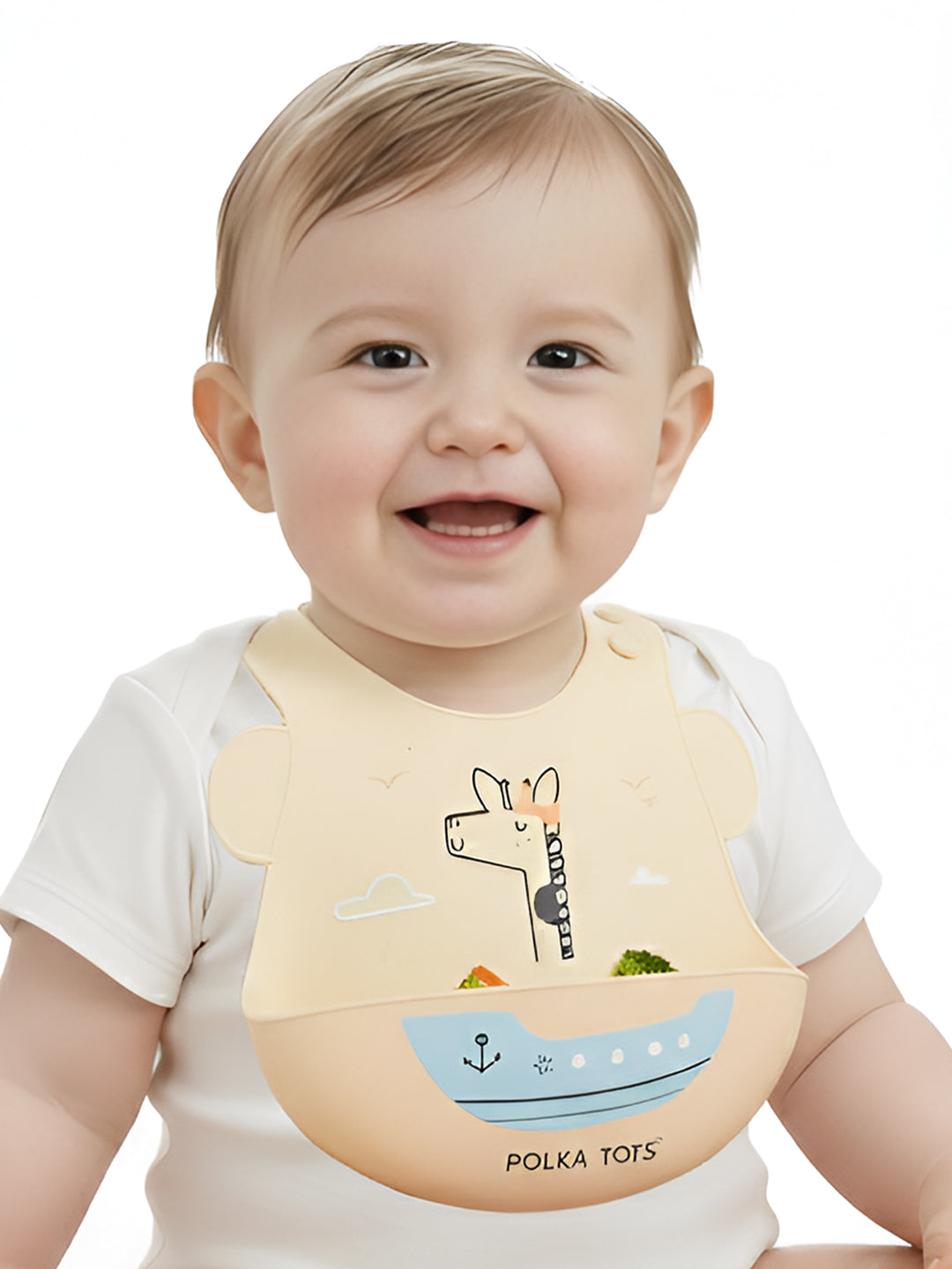 POLKA TOTS Waterproof Silicone Bib for Baby Yellow