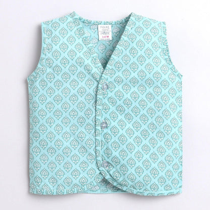 Polka Tots Unisex Multi-Color Cotton Sleeveless Jablas (Pack Of 3) (0 Months)