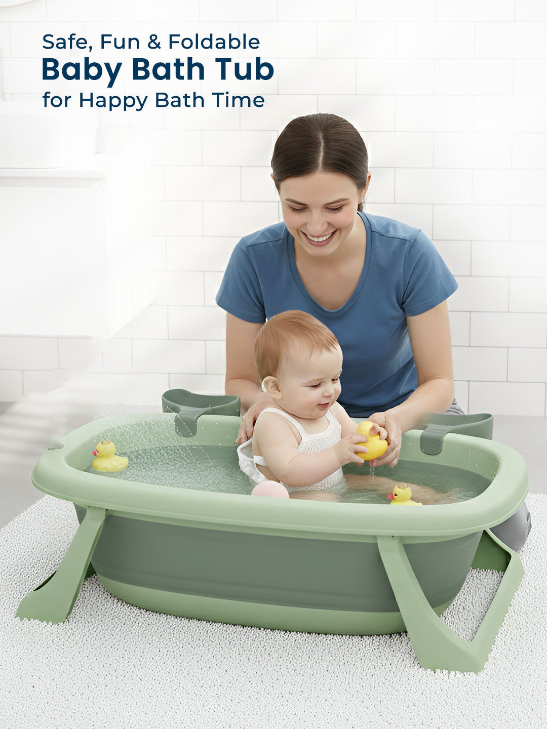 Polka Tots Splish Splash Foldable Bathtub - Green