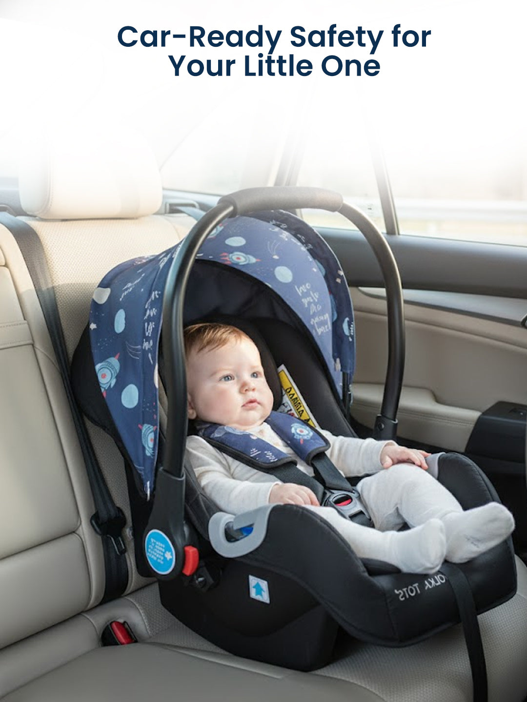 Polka Tots Blue Click Clack Travel System Space Printed Stroller & Car Seat