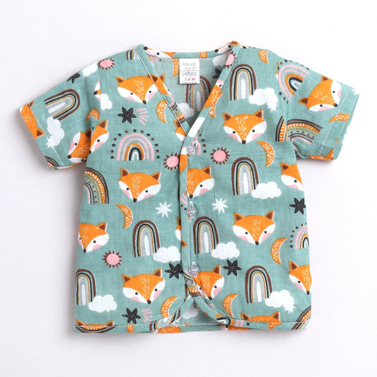 Polka Tots Unisex Multi-Color Cotton Half Sleeve Jablas (Pack Of 3) (1-3 Months)