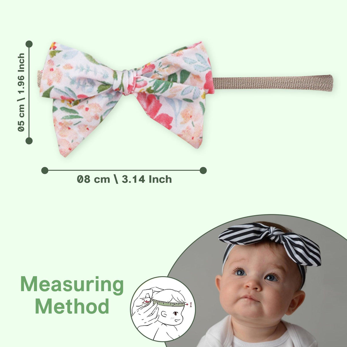 Polka Tots White Cotton Floral Bow Headband with Reversible Boho Bib (Set of 3) 12-18 Months