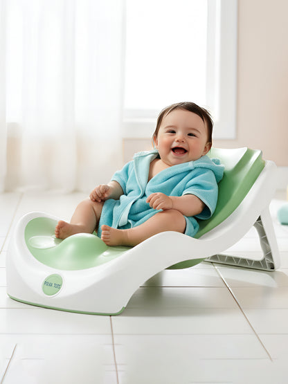 Polka Tots Tiny Tubsy Baby Bather Lightweight with Soft Rubber Newborn Bath Rack - Green