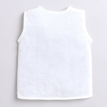 Polka Tots Unisex Multi-Color Cotton Sleeveless Jablas (Pack Of 3) (1-3 Months)
