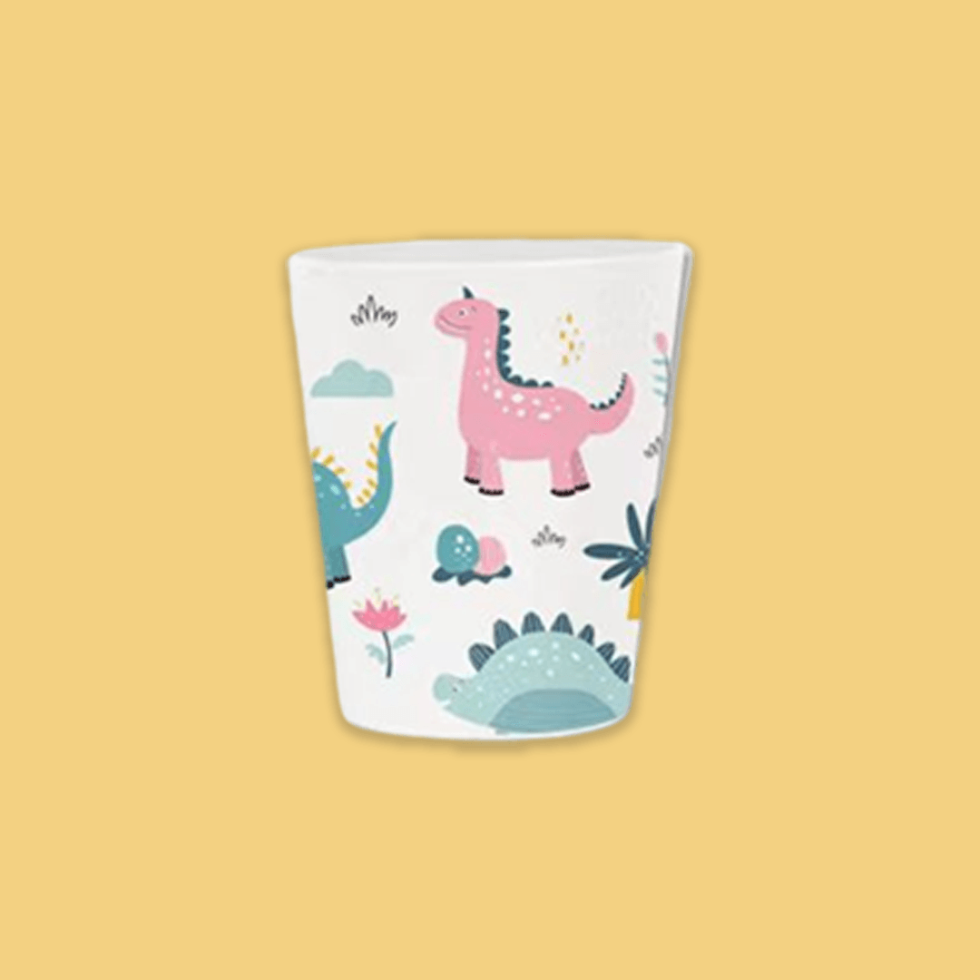 Polka Tots "Dinosaur" Toddler Eco Friendly Bamboo Fiber Dinner (Set of 5) - Blue